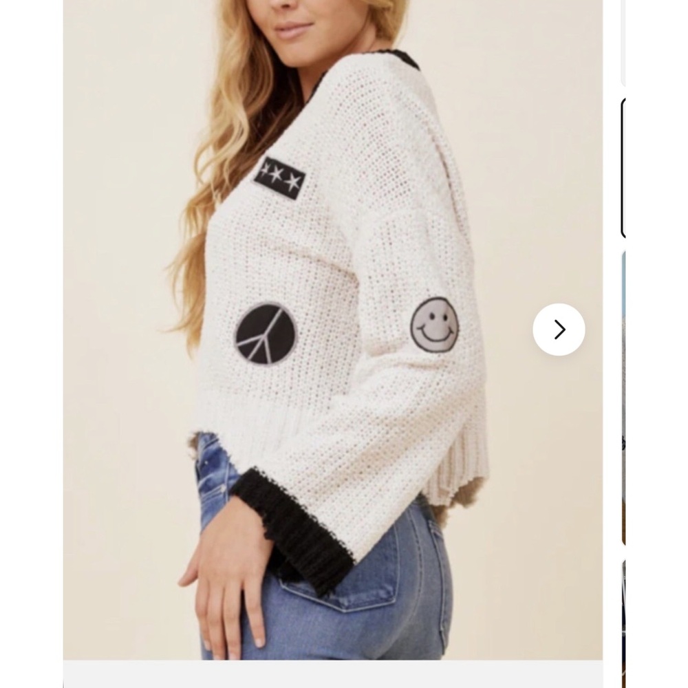 Vintage Havana Distressed Ripped Patchwork Sweater M